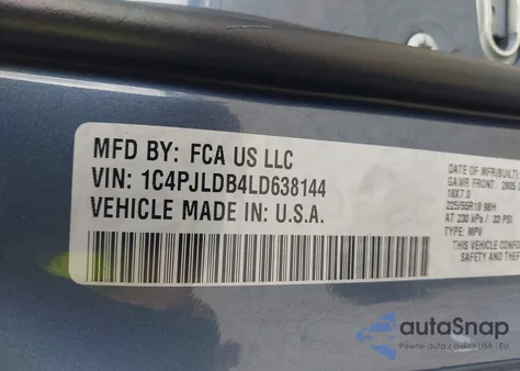 2020 Jeep Cherokee Limited Fwd из США, поврежденный, VIN 1C4PJLDB4LD638144